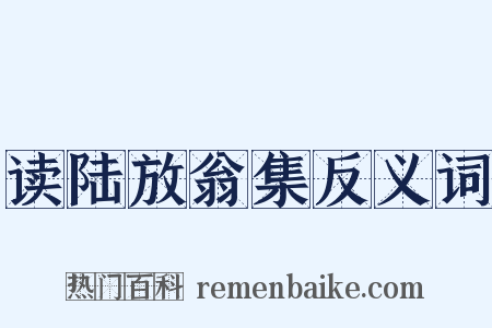 读陆放翁集反义词是什么意思的图片